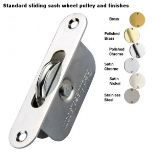 Sliding sash wheel pulley