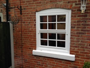 Mock sliding sash wooden windows